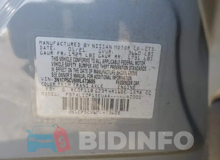3N1CP5CV6ML473605 Photo# 12