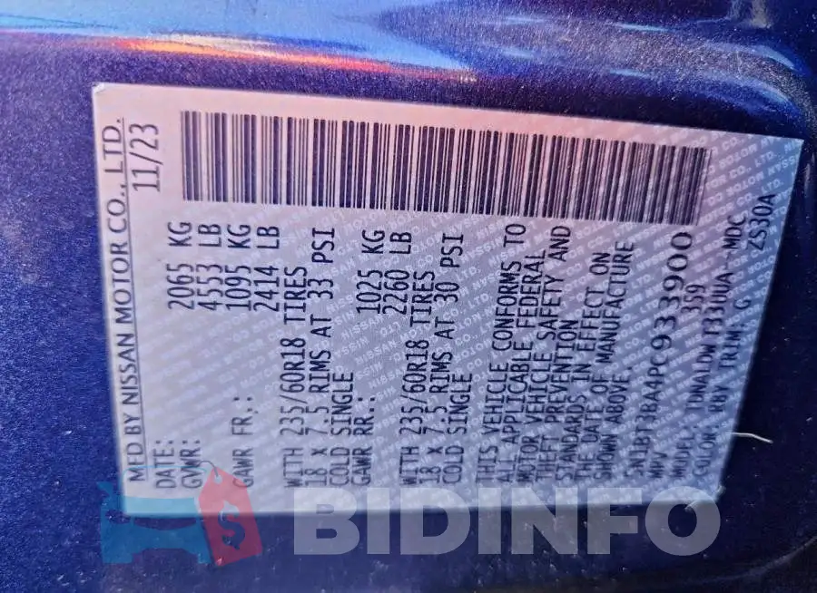 5N1BT3BA4PC933900 Photo# 13