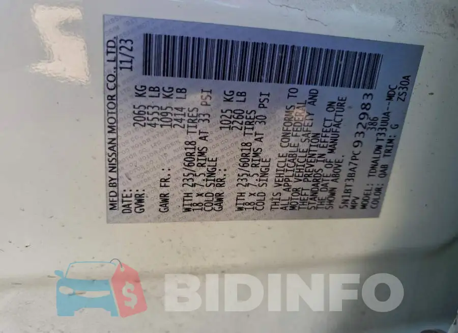 5N1BT3BA7PC932983 Photo# 12
