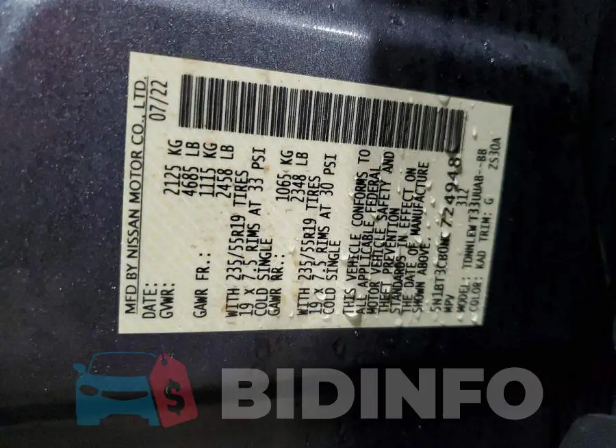 5N1BT3CB0NC724948 Photo# 13