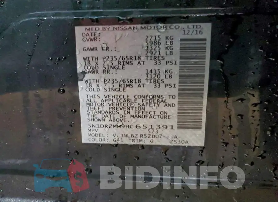 5N1DR2MM9HC651391 Photo# 12