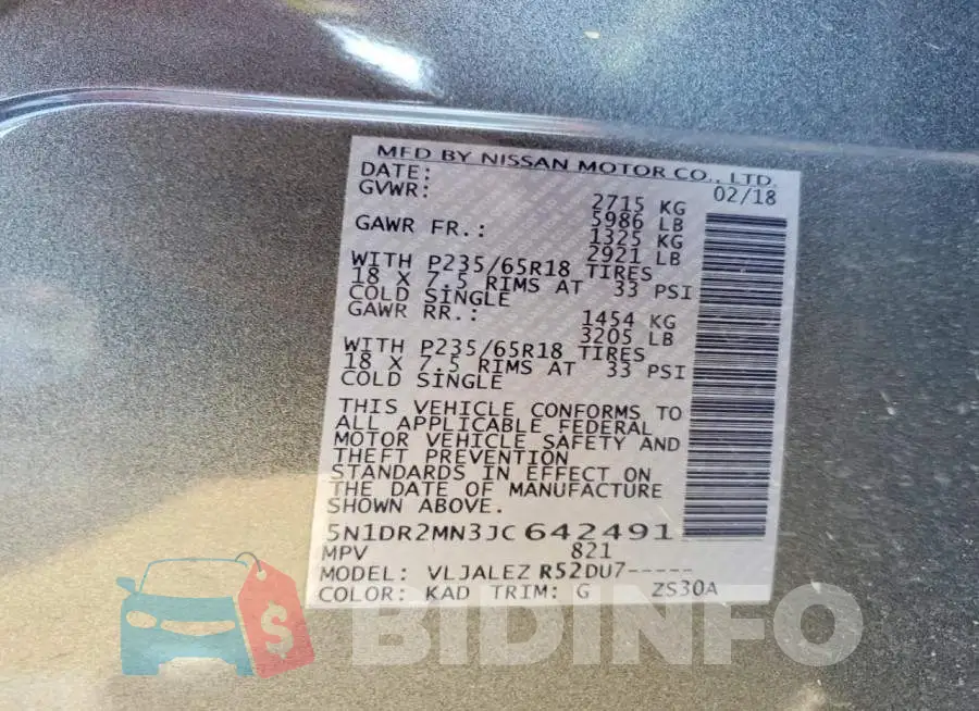 5N1DR2MN3JC642491 Photo# 12