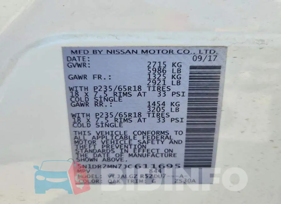 5N1DR2MN7JC611695 Photo# 14