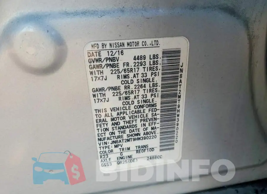 JN8AT2MT9HW390220 Photo# 14
