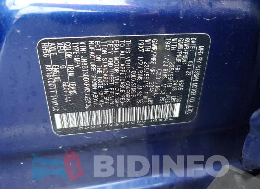 JN8BT3DDXPW313230 Photo# 14