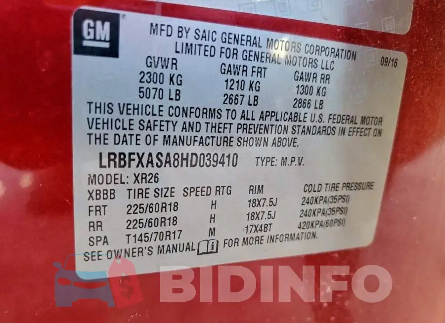 LRBFXASA8HD039410 Photo# 13