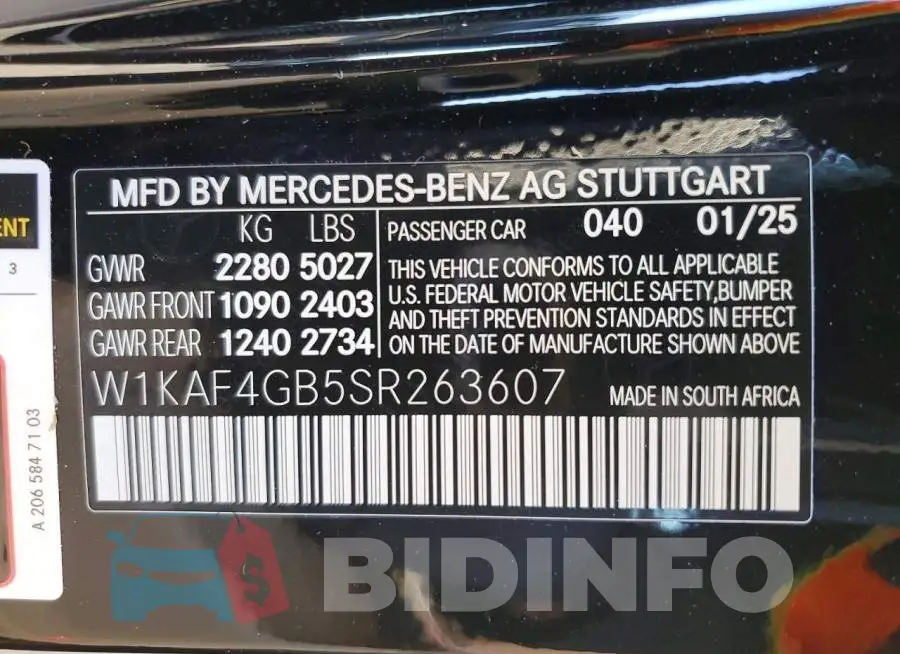 W1KAF4GB5SR263607 Photo# 12