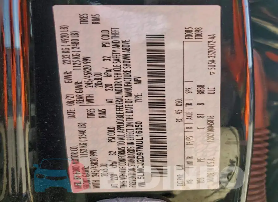 5LMCJ2D97MUL16050 Photo# 14
