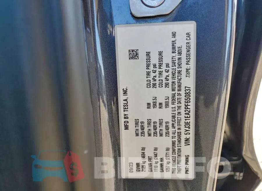 5YJ3E1EA2PF650837 Photo# 11