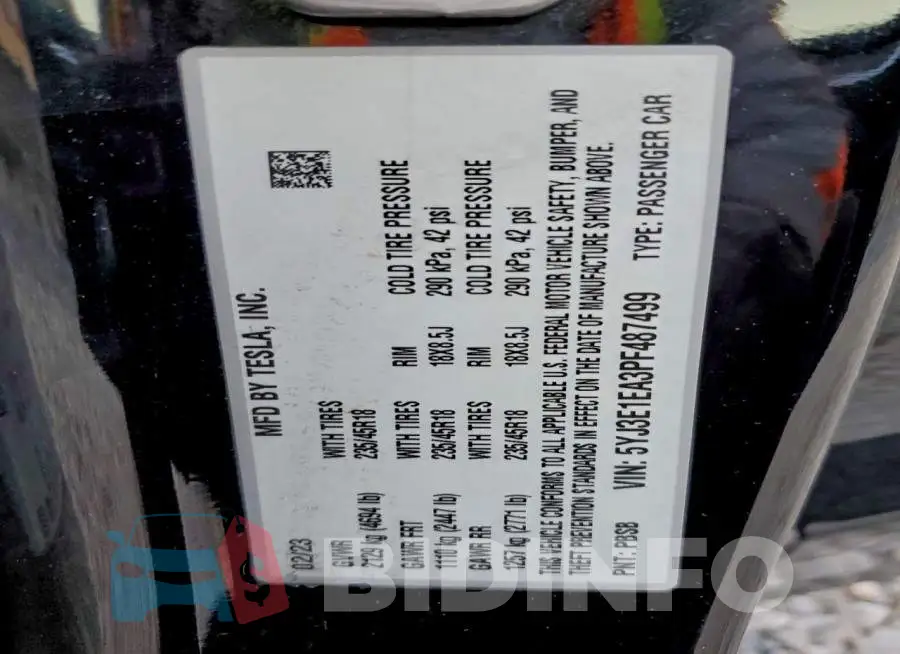 5YJ3E1EA3PF487499 Photo# 12