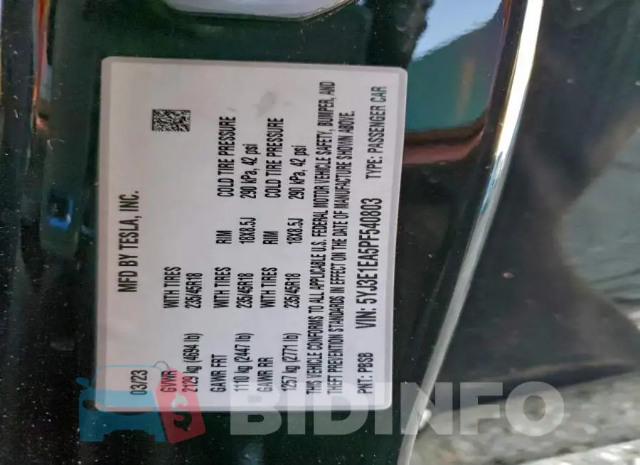 5YJ3E1EA5PF540803 Photo# 13