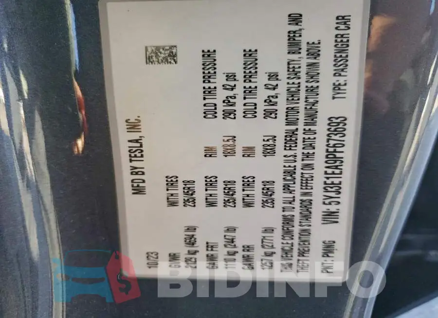 5YJ3E1EA9PF673693 Photo# 13