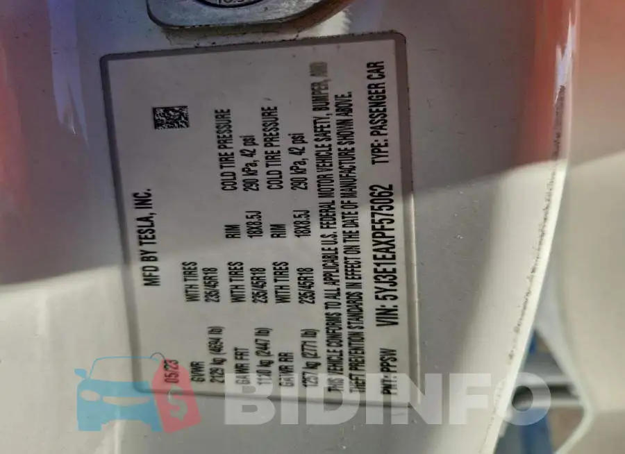5YJ3E1EAXPF575062 Photo# 13