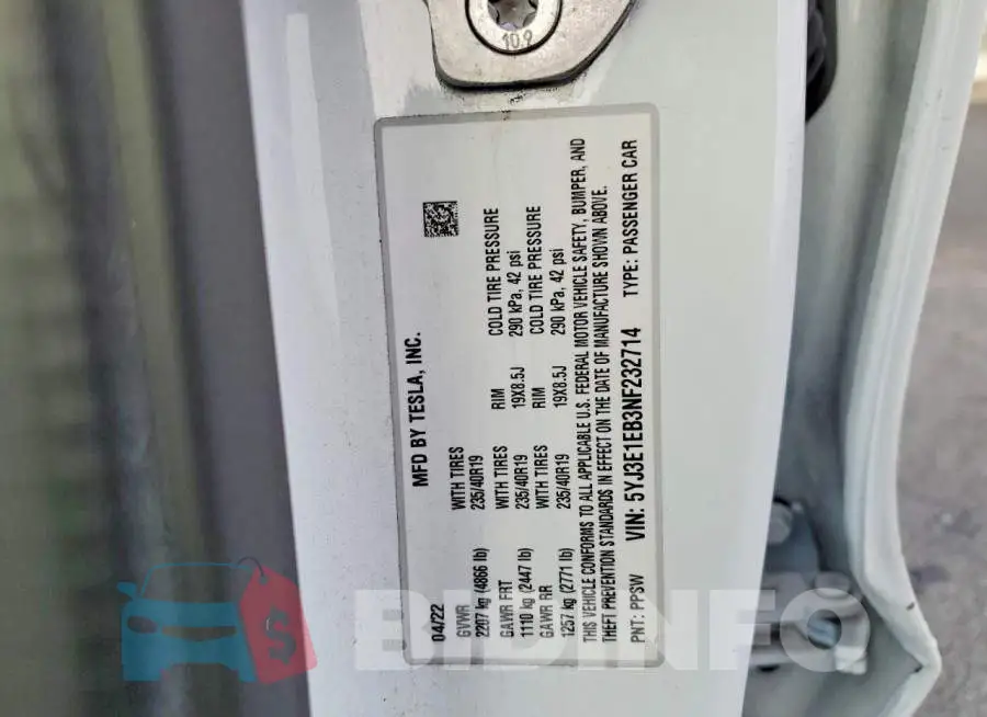 5YJ3E1EB3NF232714 Photo# 12