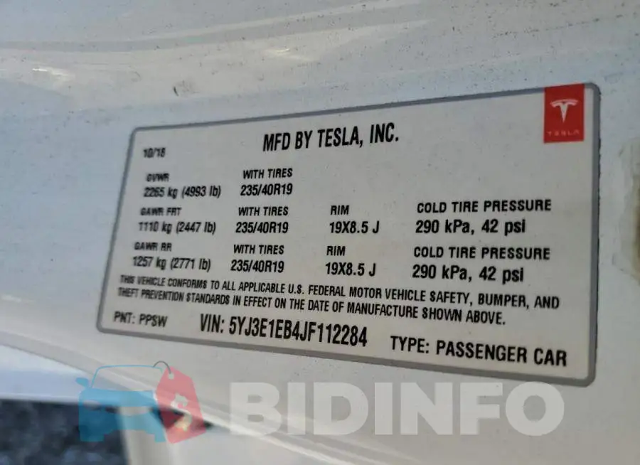 5YJ3E1EB4JF112284 Photo# 12