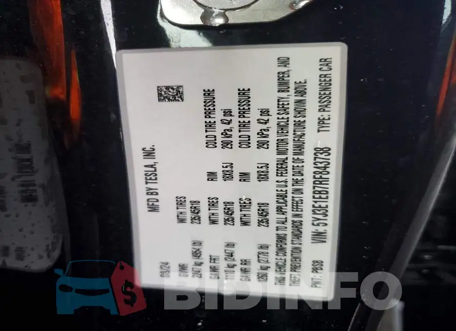 5YJ3E1EB7RF843738 Photo# 12