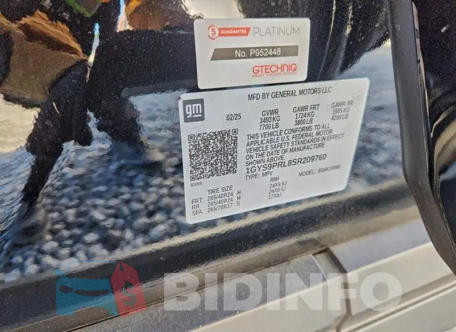 1GYS9PRL8SR209760 Photo# 13