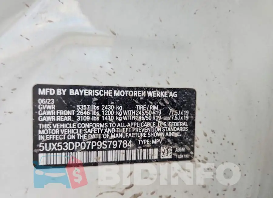 5UX53DP07P9S79784 Photo# 13