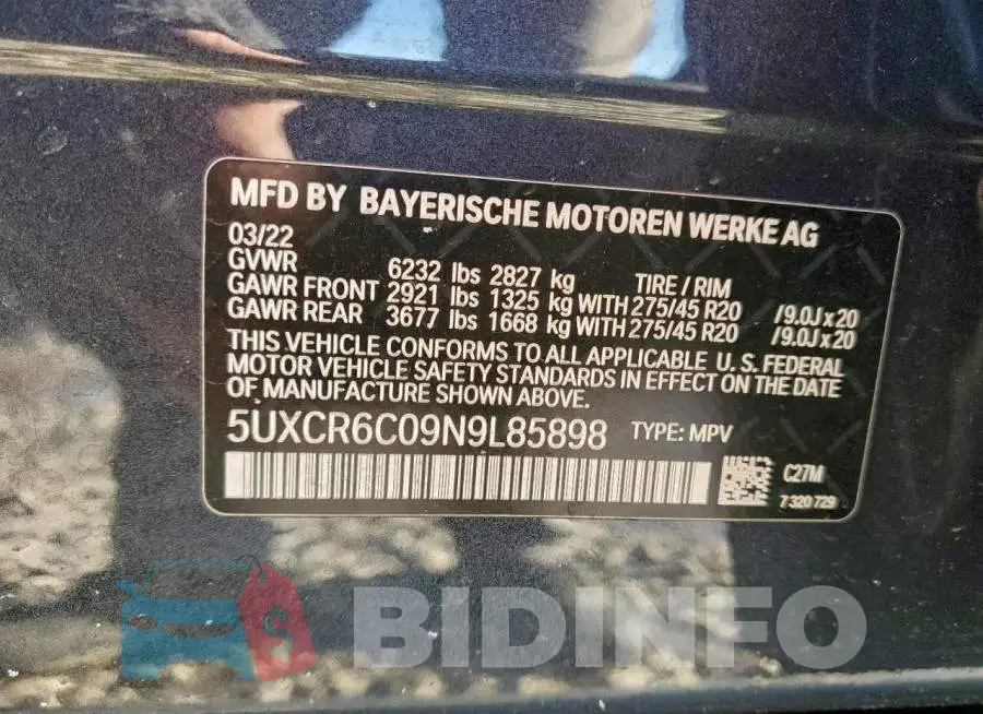 5UXCR6C09N9L85898 Photo# 14