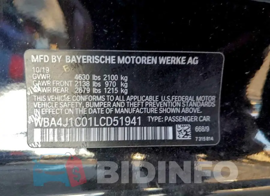 WBA4J1C01LCD51941 Photo# 12