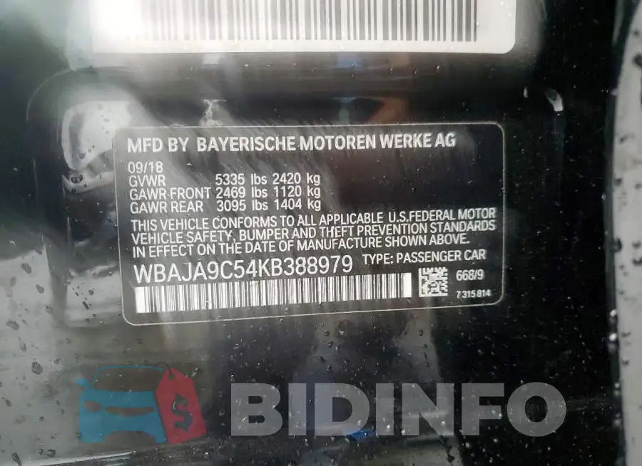 WBAJA9C54KB388979 Photo# 12