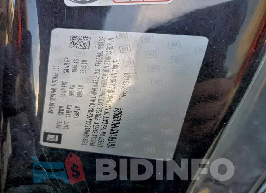 1G1FB1RS1H0192984 Photo# 13