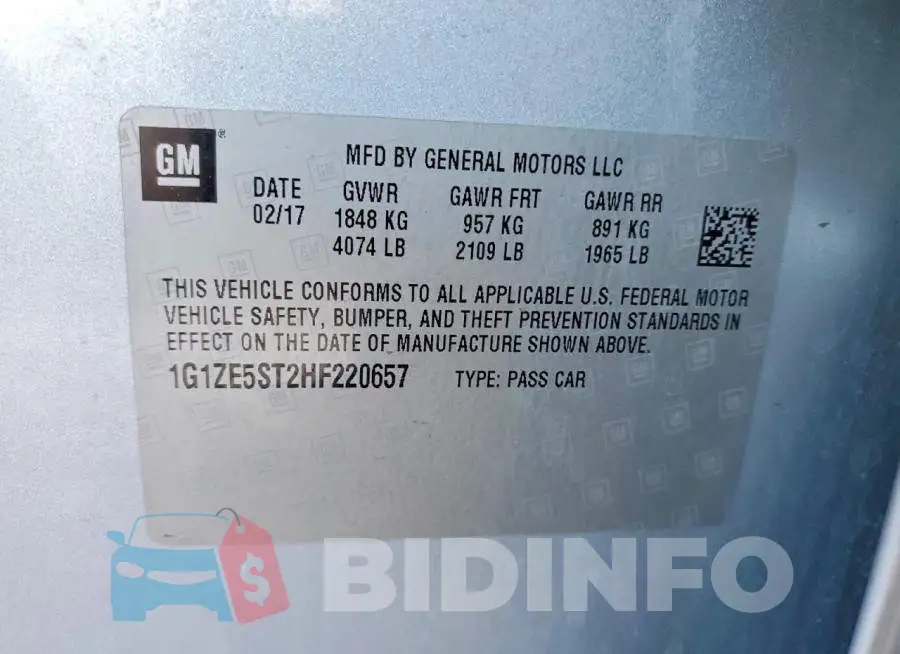 1G1ZE5ST2HF220657 Photo# 12