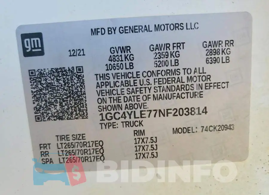 1GC4YLE77NF203814 Photo# 12