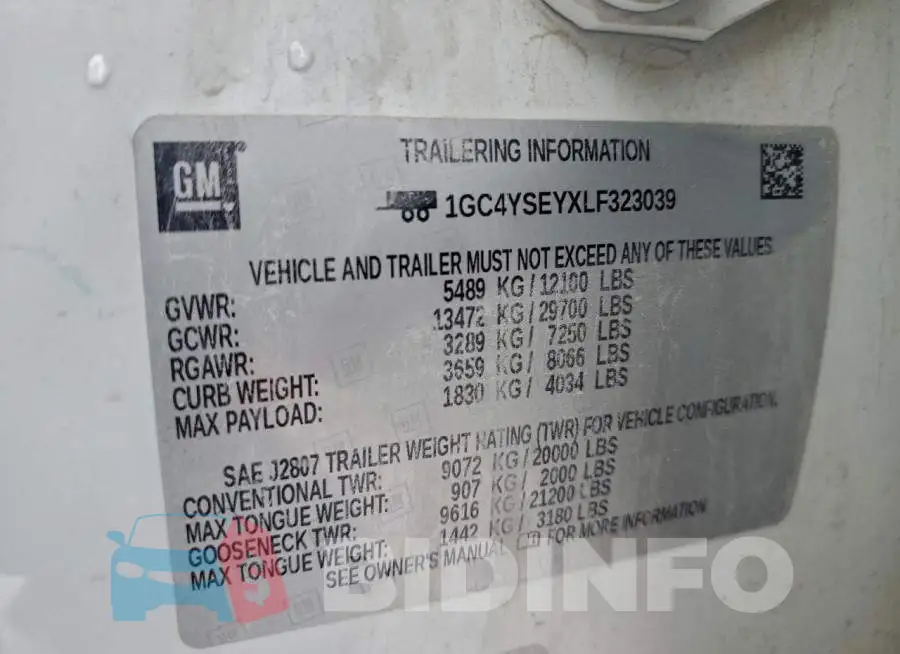 1GC4YSEYXLF323039 Photo# 12