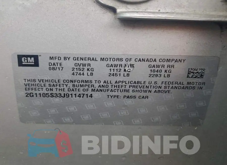 2G1105S33J9114714 Photo# 12