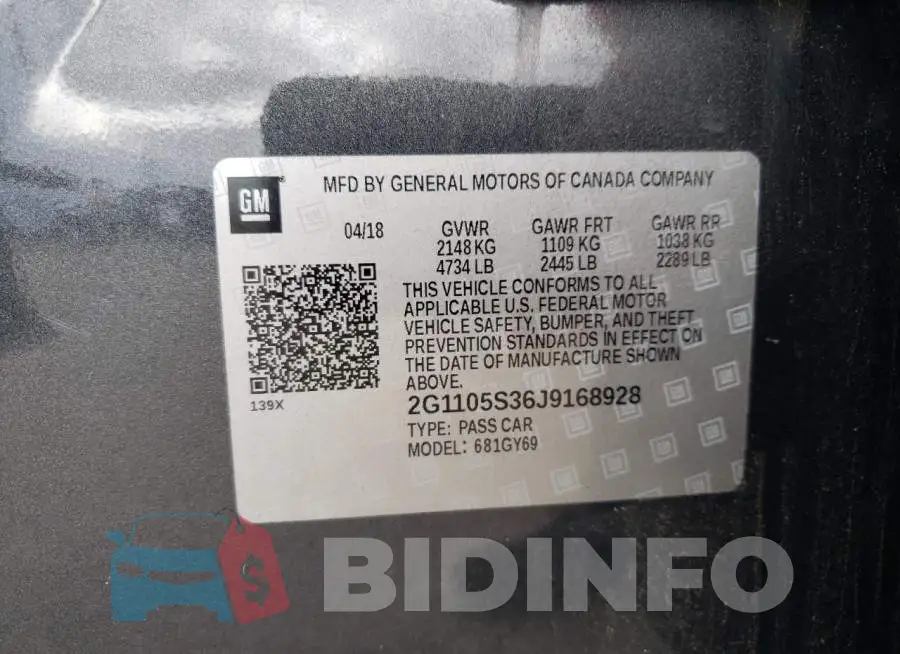 2G1105S36J9168928 Photo# 12