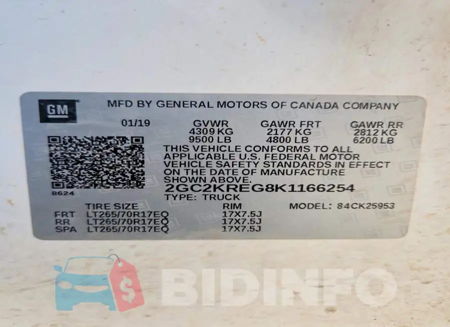 2GC2KREG8K1166254 Photo# 12