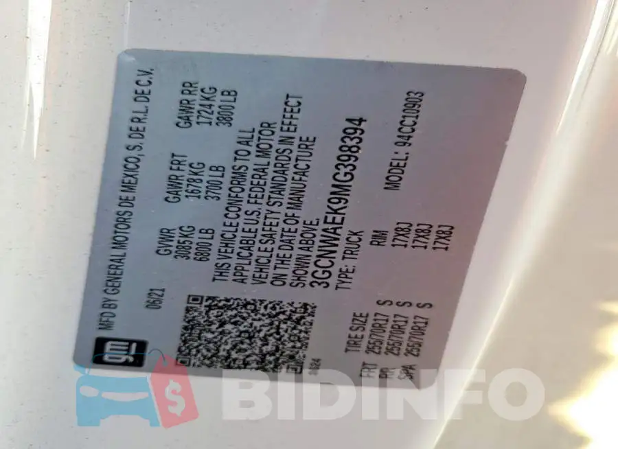 3GCNWAEK9MG398394 Photo# 12