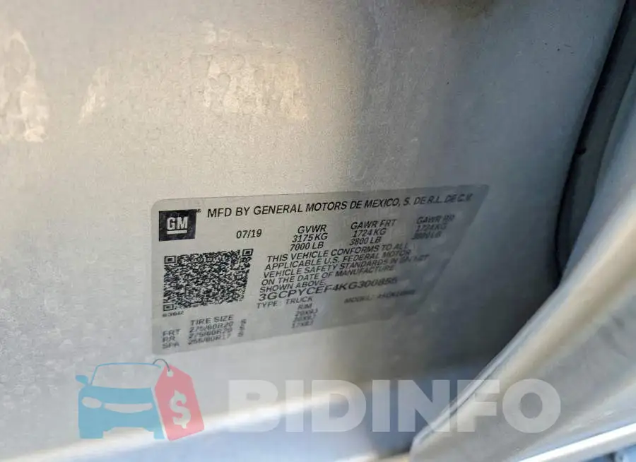 3GCPYCEF4KG300855 Photo# 12