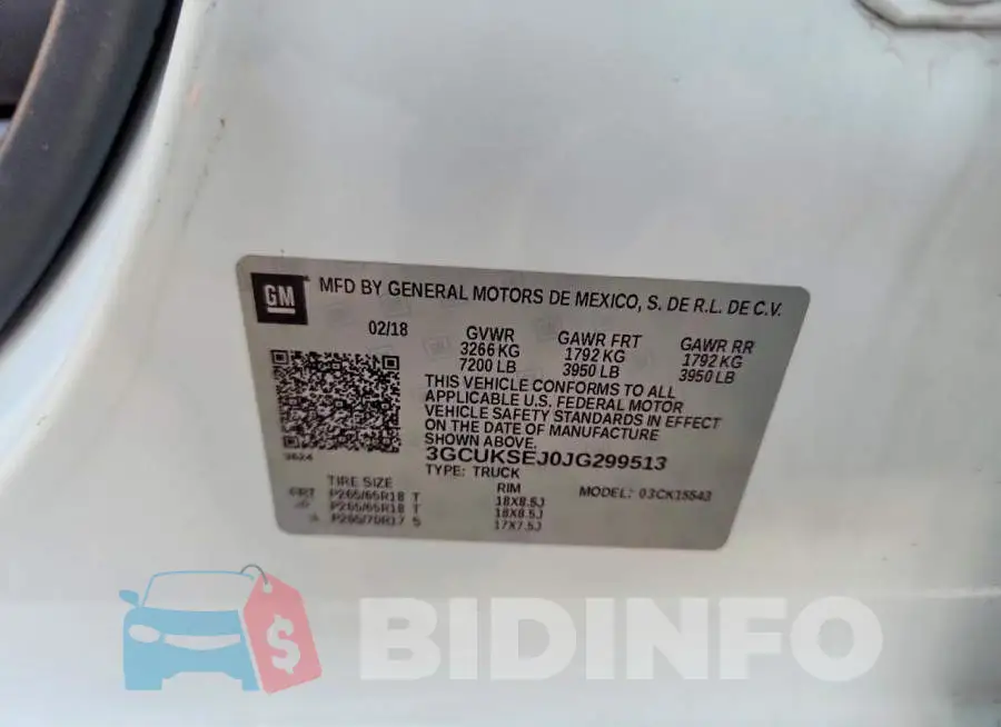3GCUKSEJ0JG299513 Photo# 12