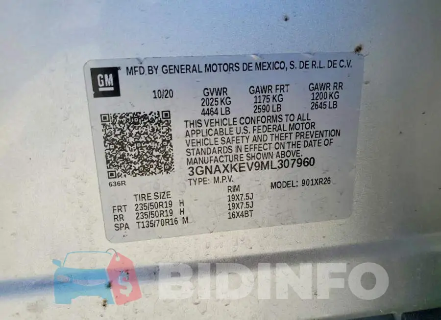 3GNAXKEV9ML307960 Photo# 13