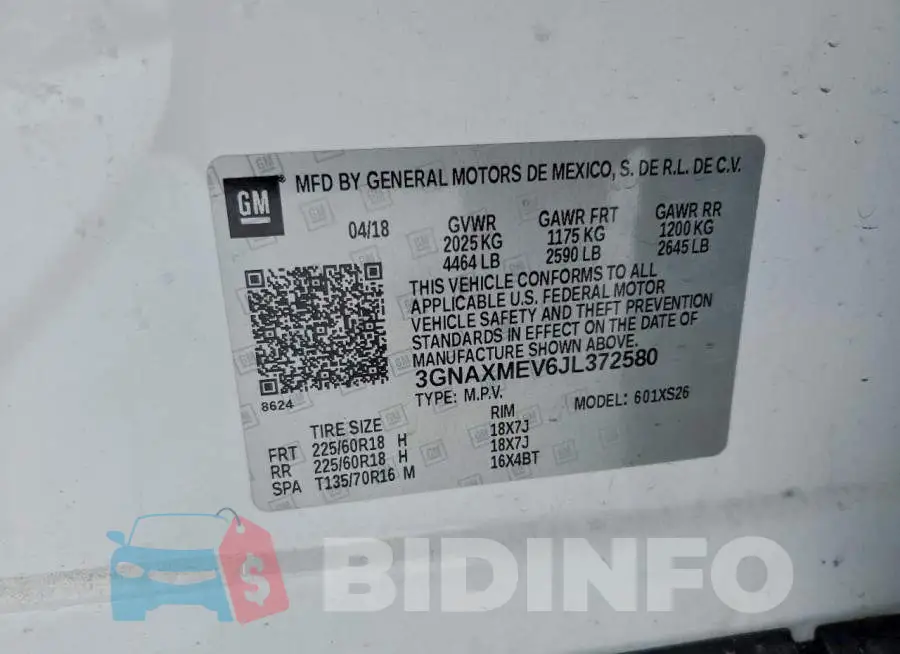3GNAXMEV6JL372580 Photo# 13