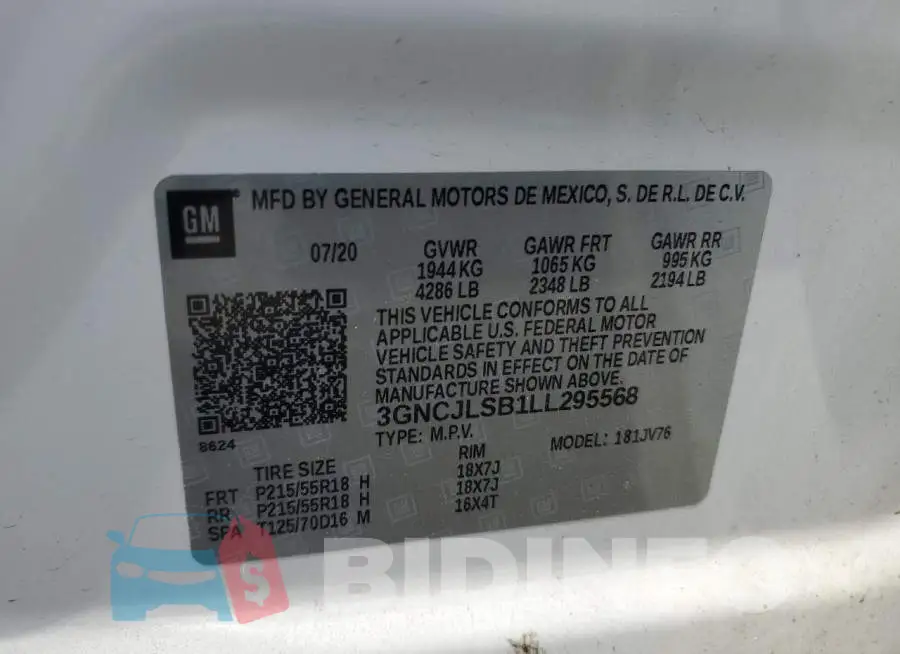 3GNCJLSB1LL295568 Photo# 14