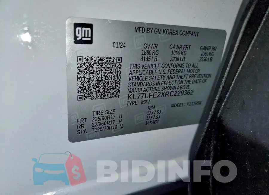 KL77LFE2XRC229362 Photo# 12