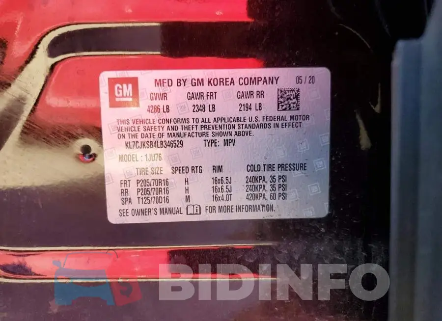 KL7CJKSB4LB346529 Photo# 12