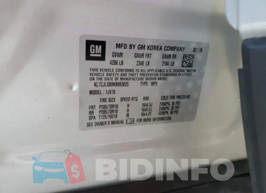 KL7CJLSB9KB893025 Photo# 13