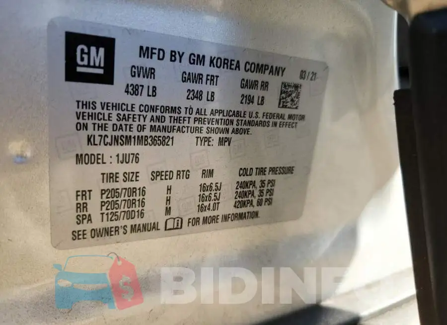 KL7CJNSM1MB365821 Photo# 13