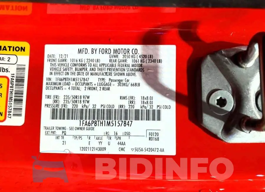 1FA6P8TH1M5157847 Photo# 12