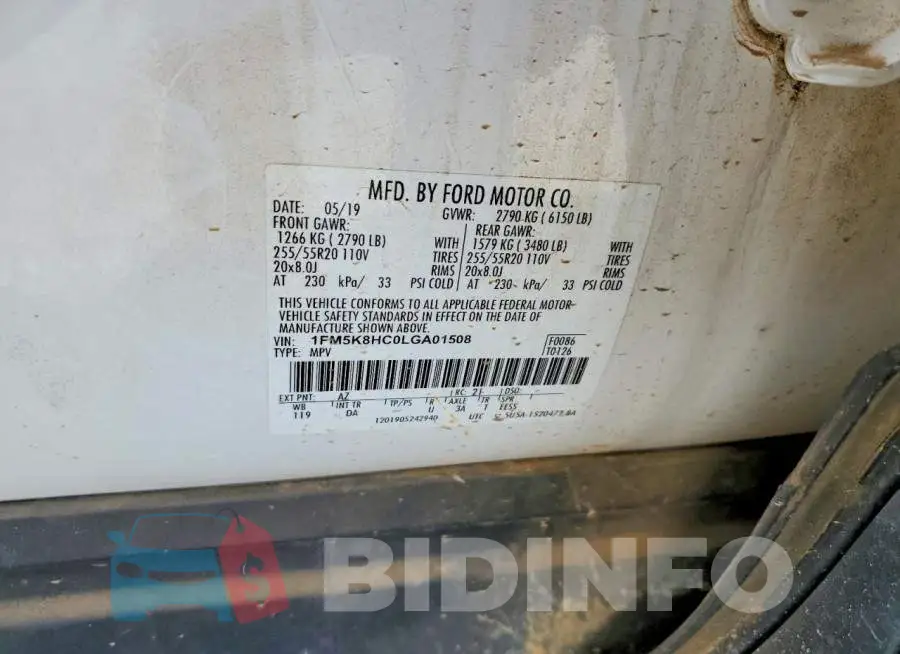 1FM5K8HC0LGA01508 Photo# 13