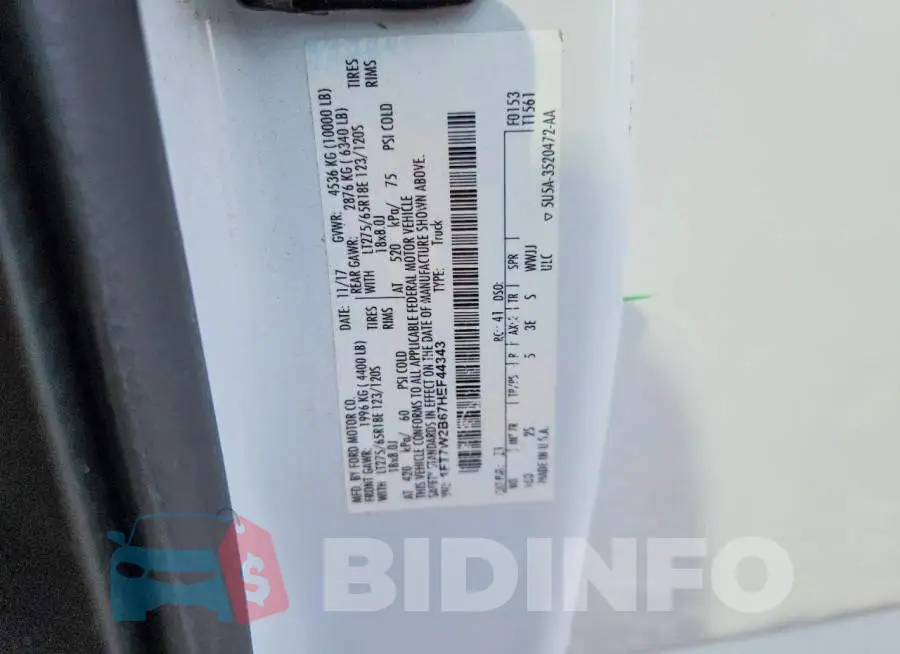 1FT7W2B67HEF44343 Photo# 12