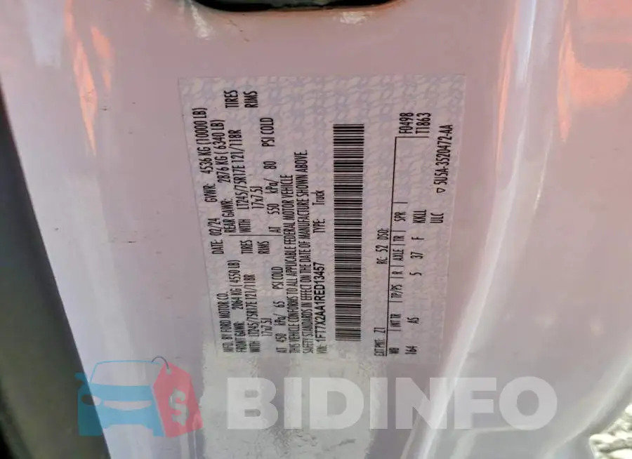 1FT7X2AA1RED13457 Photo# 12