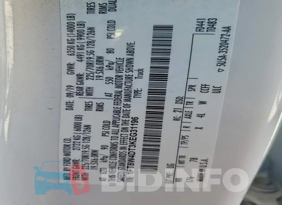 1FT8W4DT3KEG31196 Photo# 13