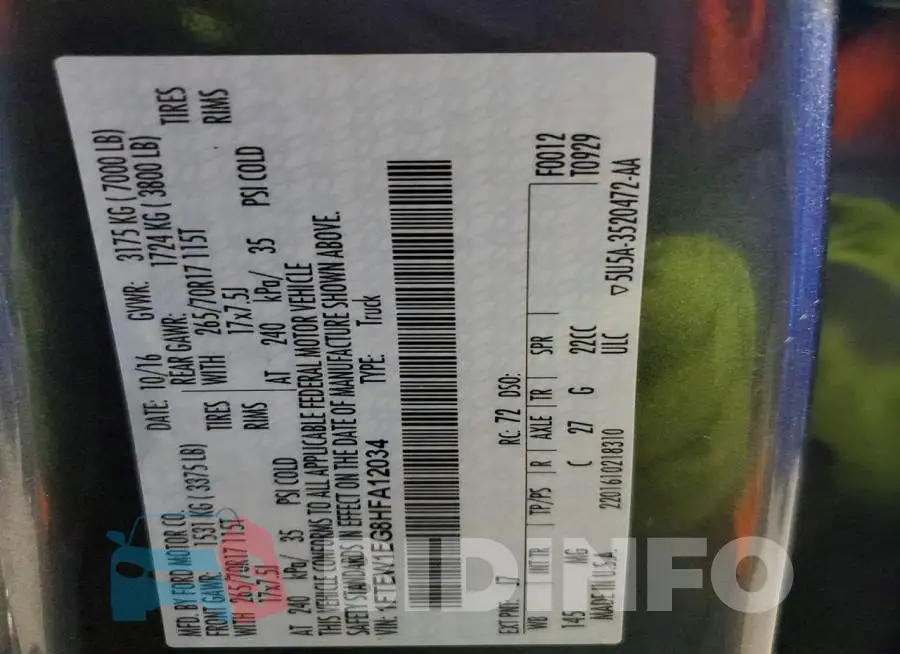 1FTEW1EG8HFA12034 Photo# 12