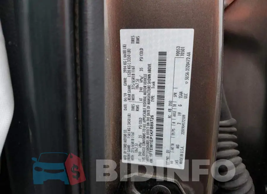 1FTEW1EP1KFB89726 Photo# 12