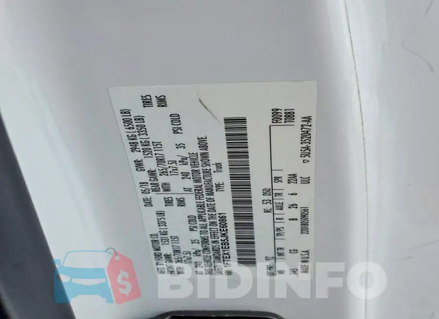 1FTEX1EB5JKE60861 Photo# 12